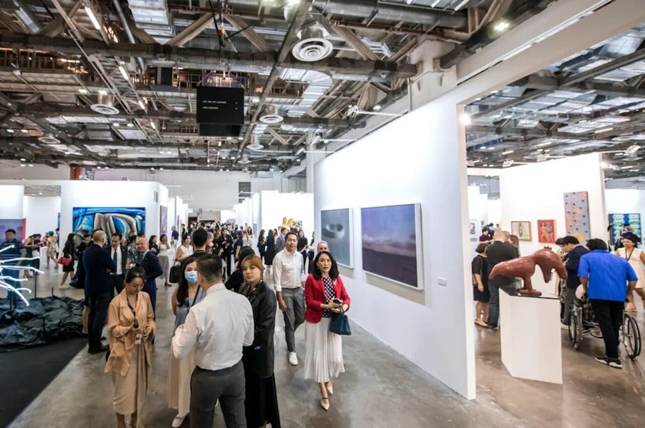 crowd at singapore art fair art sg