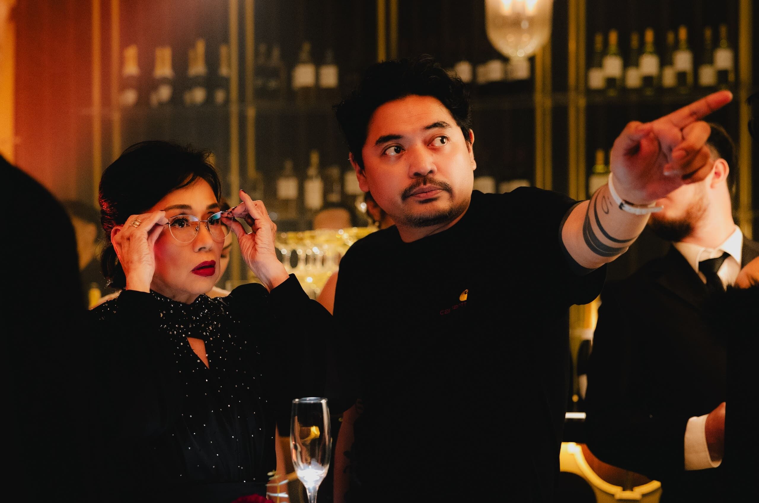 director dan villegas and actor vilma santos on the set of uninvited