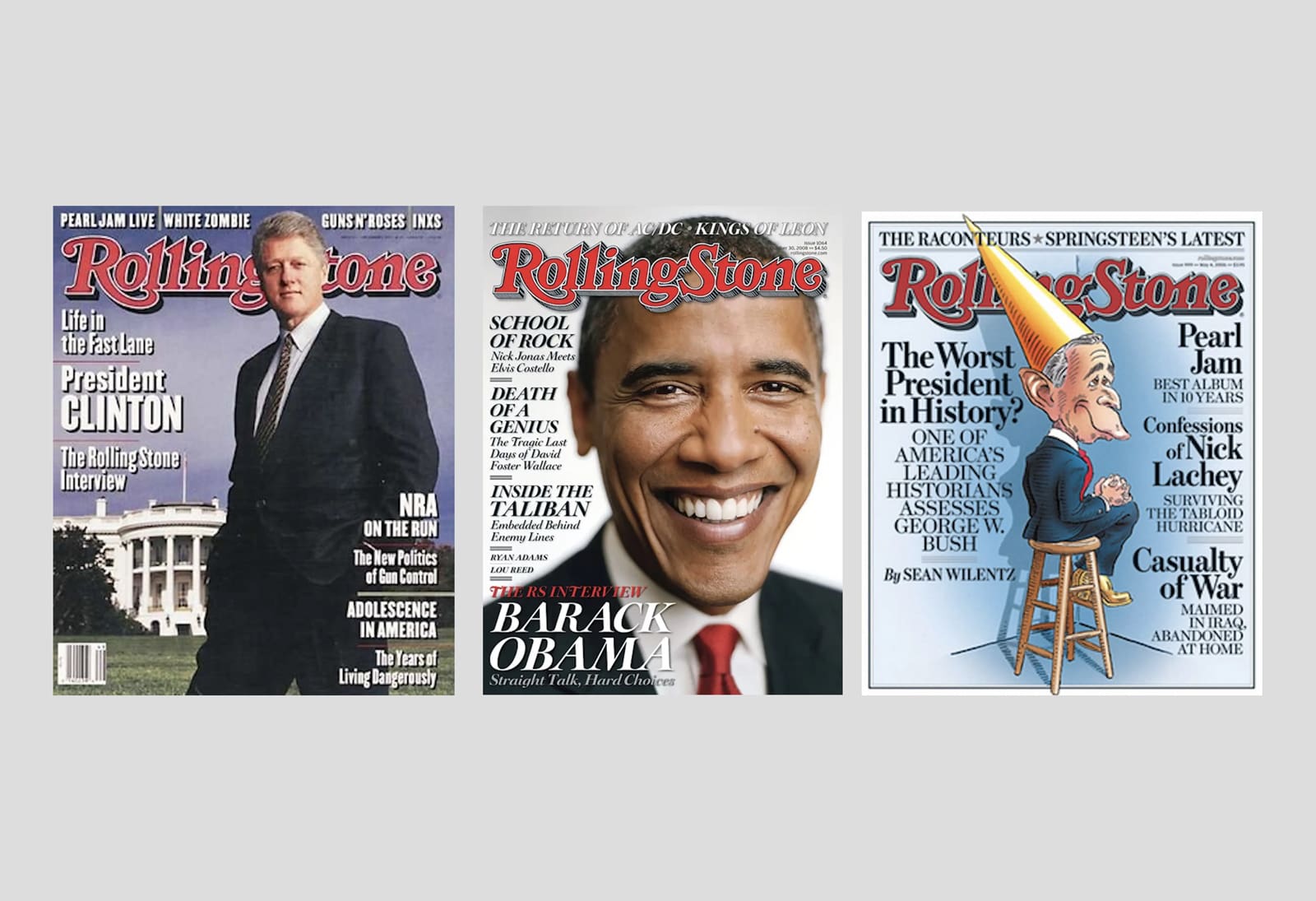 bill Clinton Barack Obama George w. bush presidents rolling stone covers