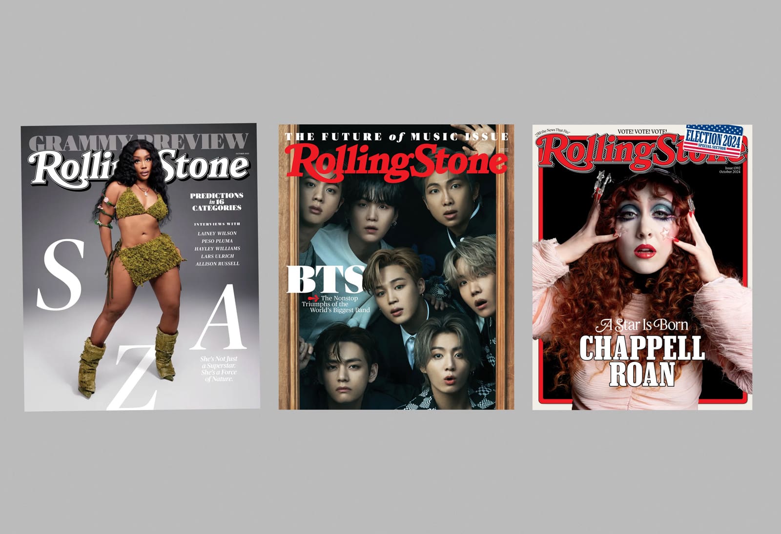 sza bts chappell roan rolling stone covers