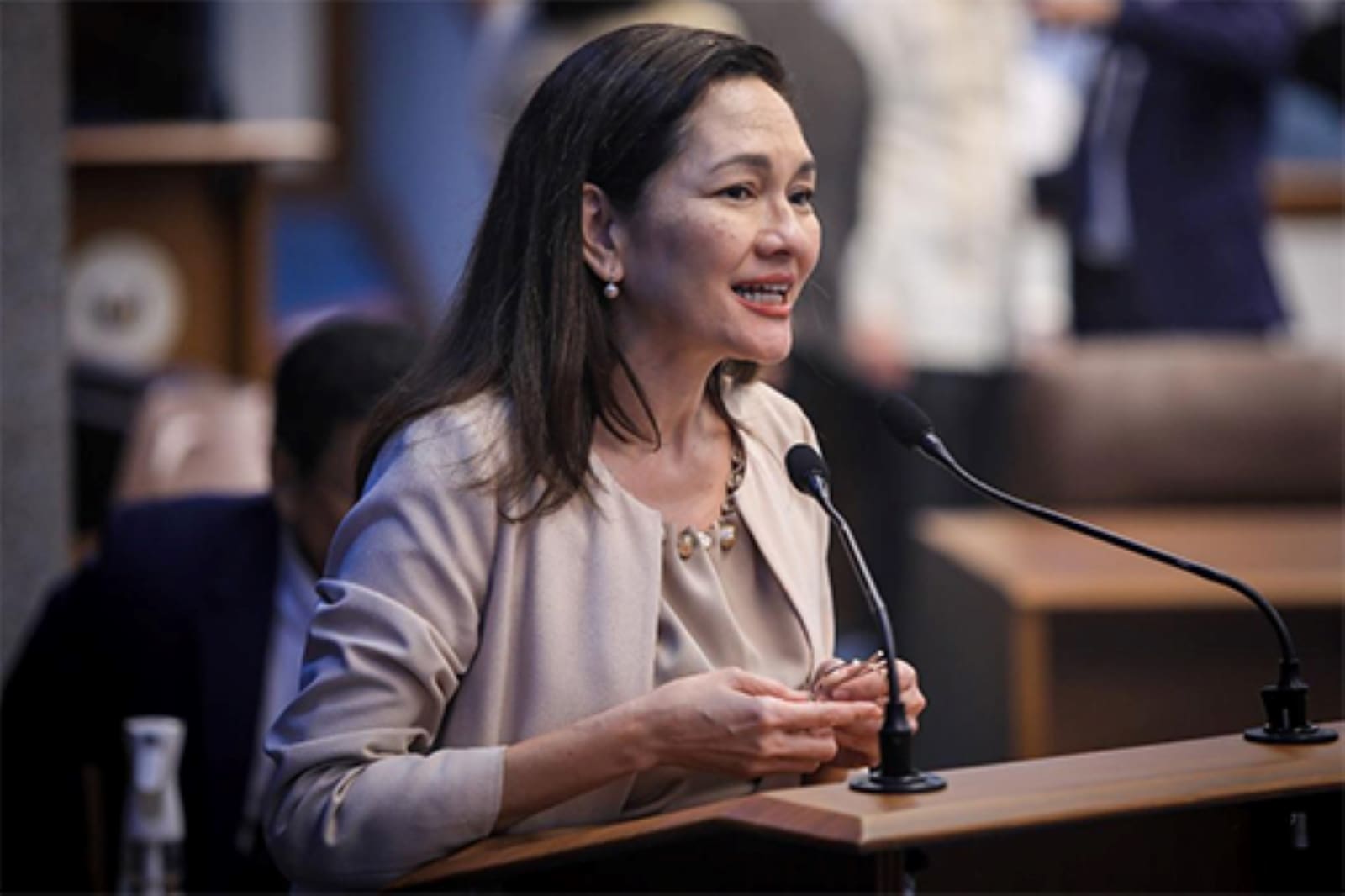 Risa Hontiveros speaking in the Senate