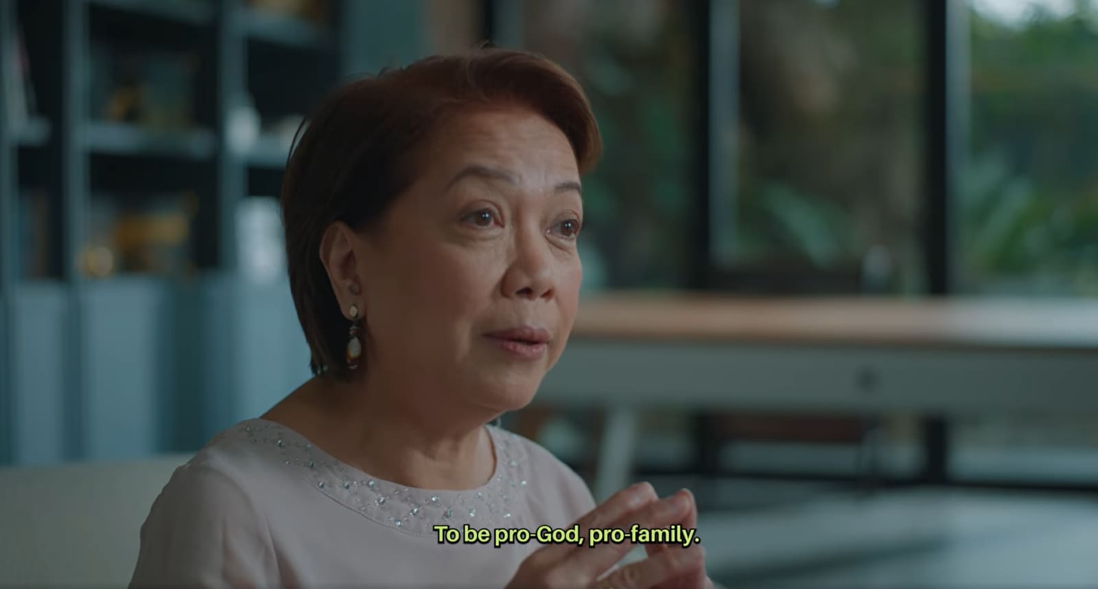 Maria Lourdes Sereno saying the 1987 Constitution was designed to be pro-God and pro-family.