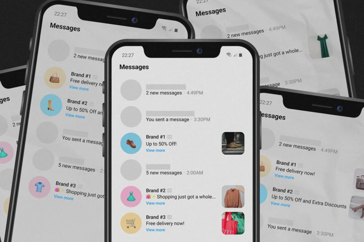 ads in private messages social media recession