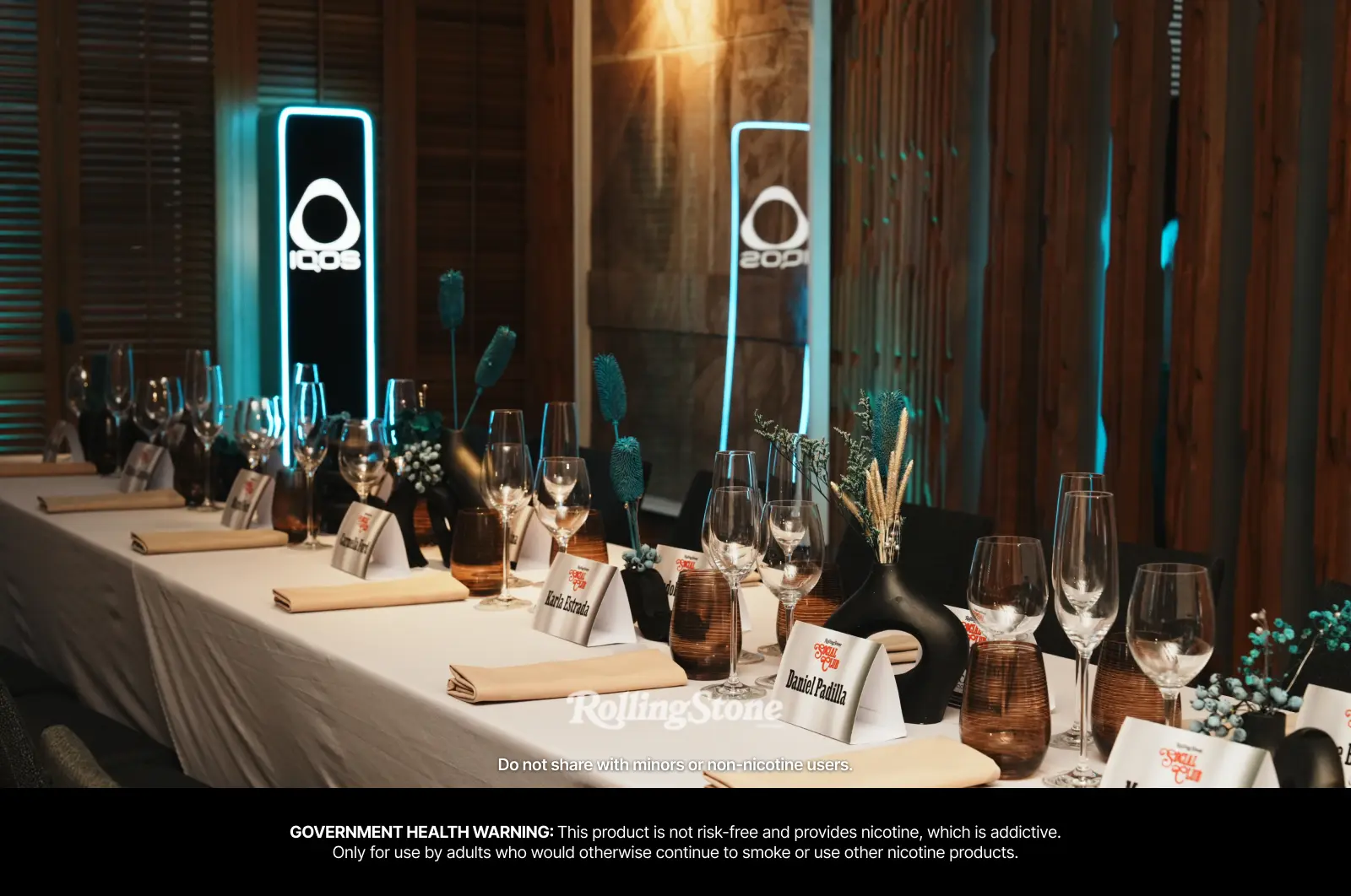 rolling stone iqos social club dinner table gallery by chele