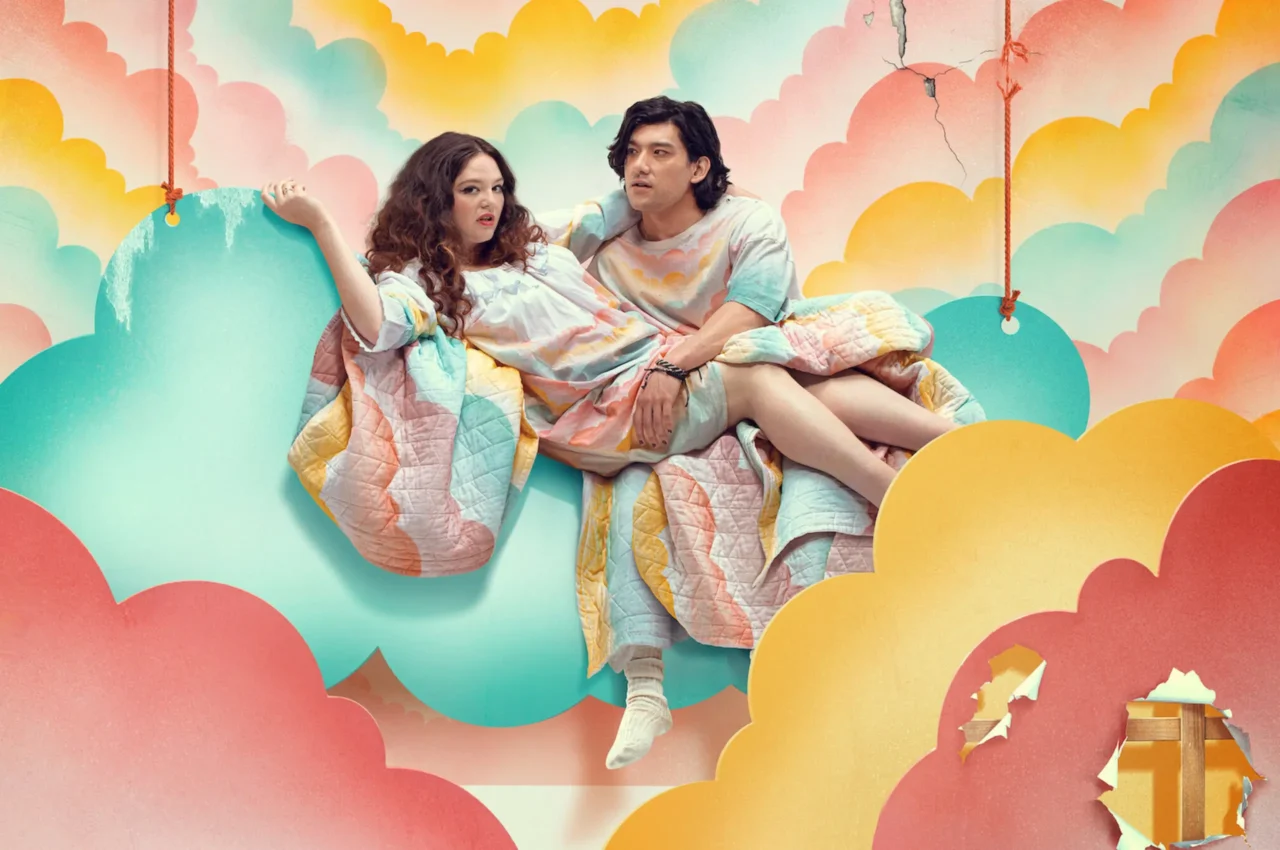 Megan Stalter and Will Sharpe on the poster of Dunham's new series, 