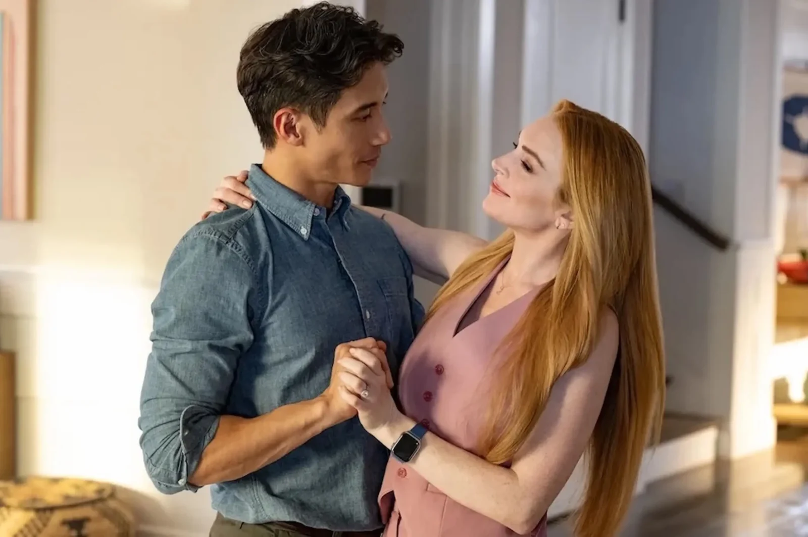 Manny Jacinto and Lindsay Lohan in Freakier Friday. Photo from Disney/Official Website