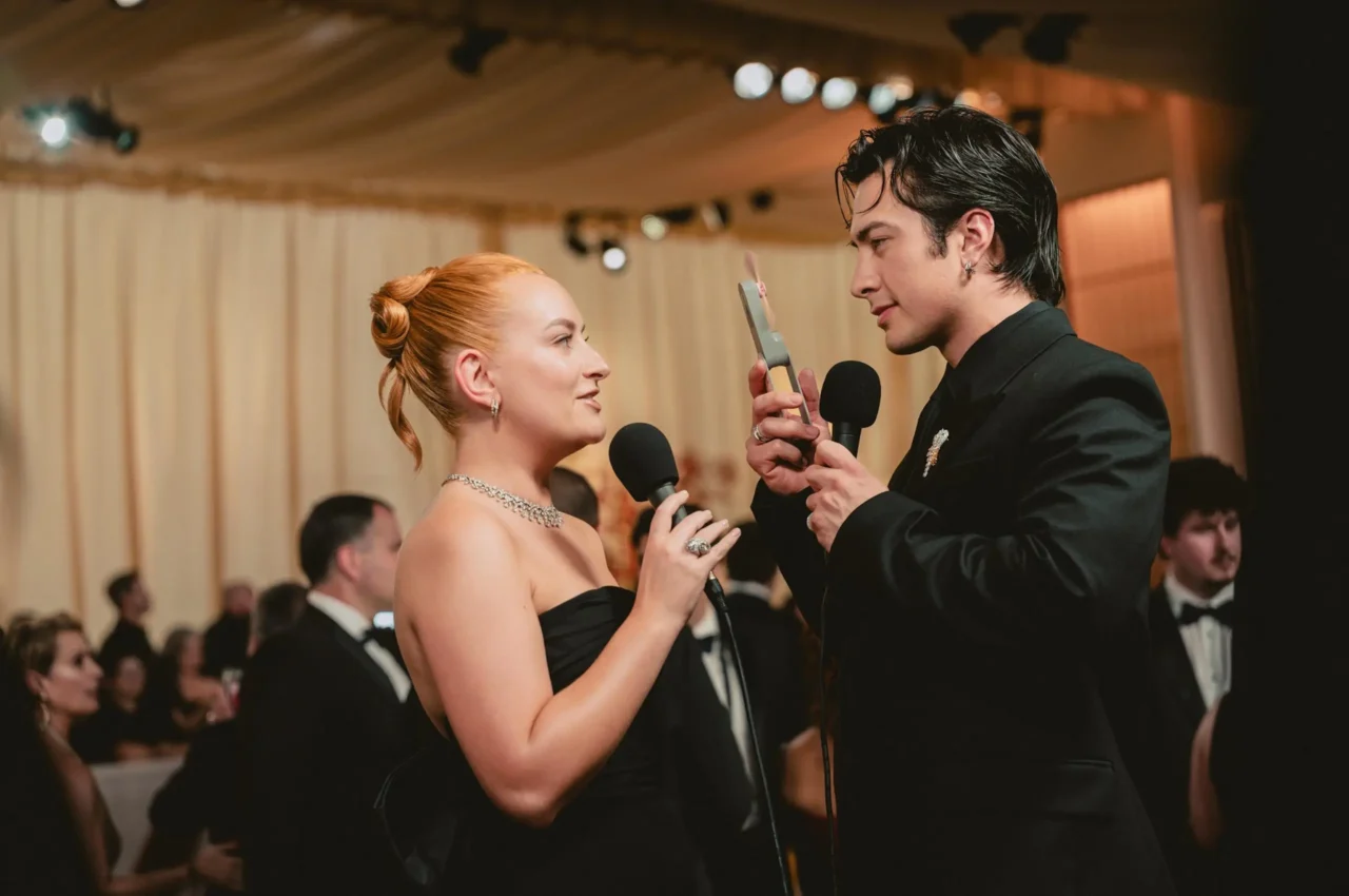 Amelia Dimoldenberg with Hudson Williams