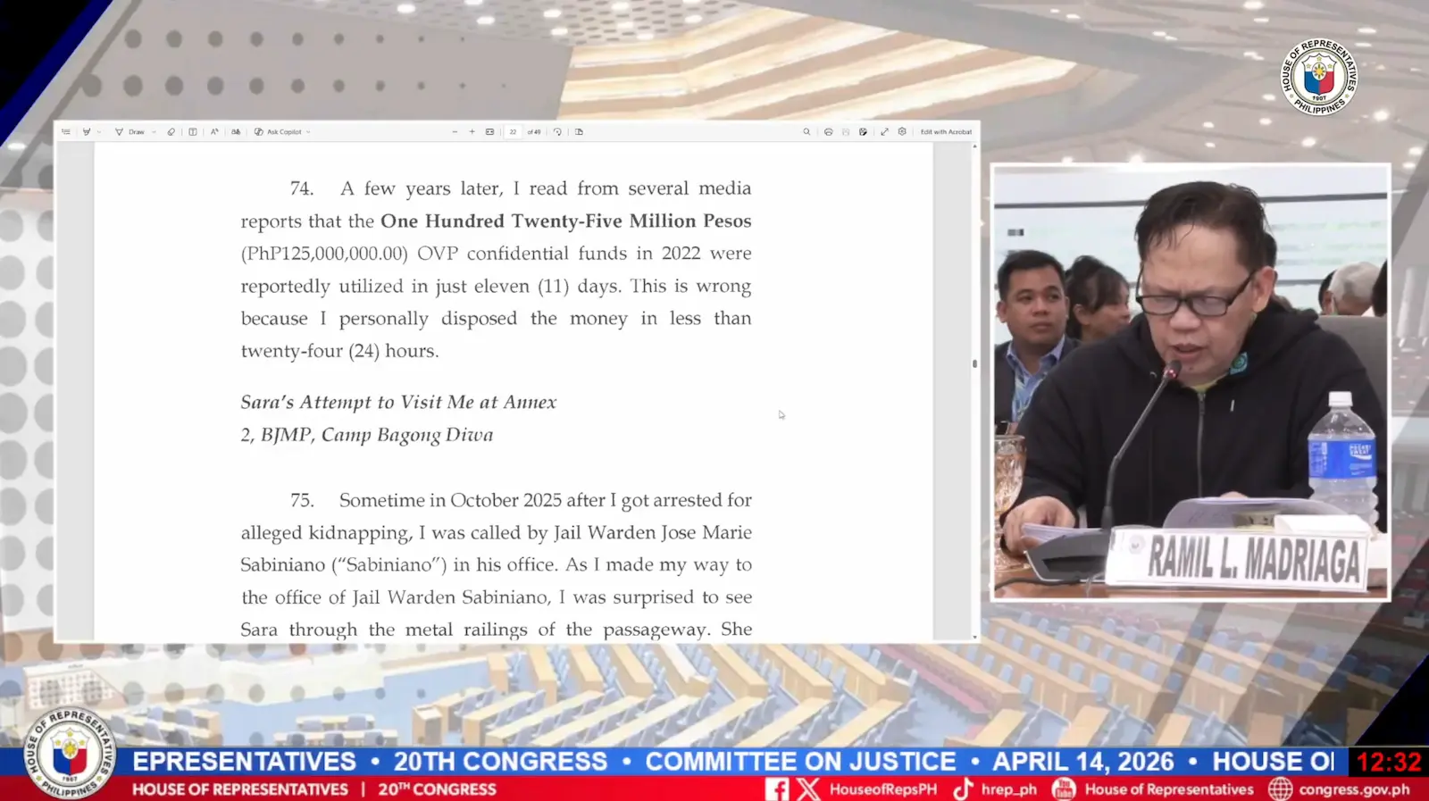 ramil madriaga sara duterte impeachment