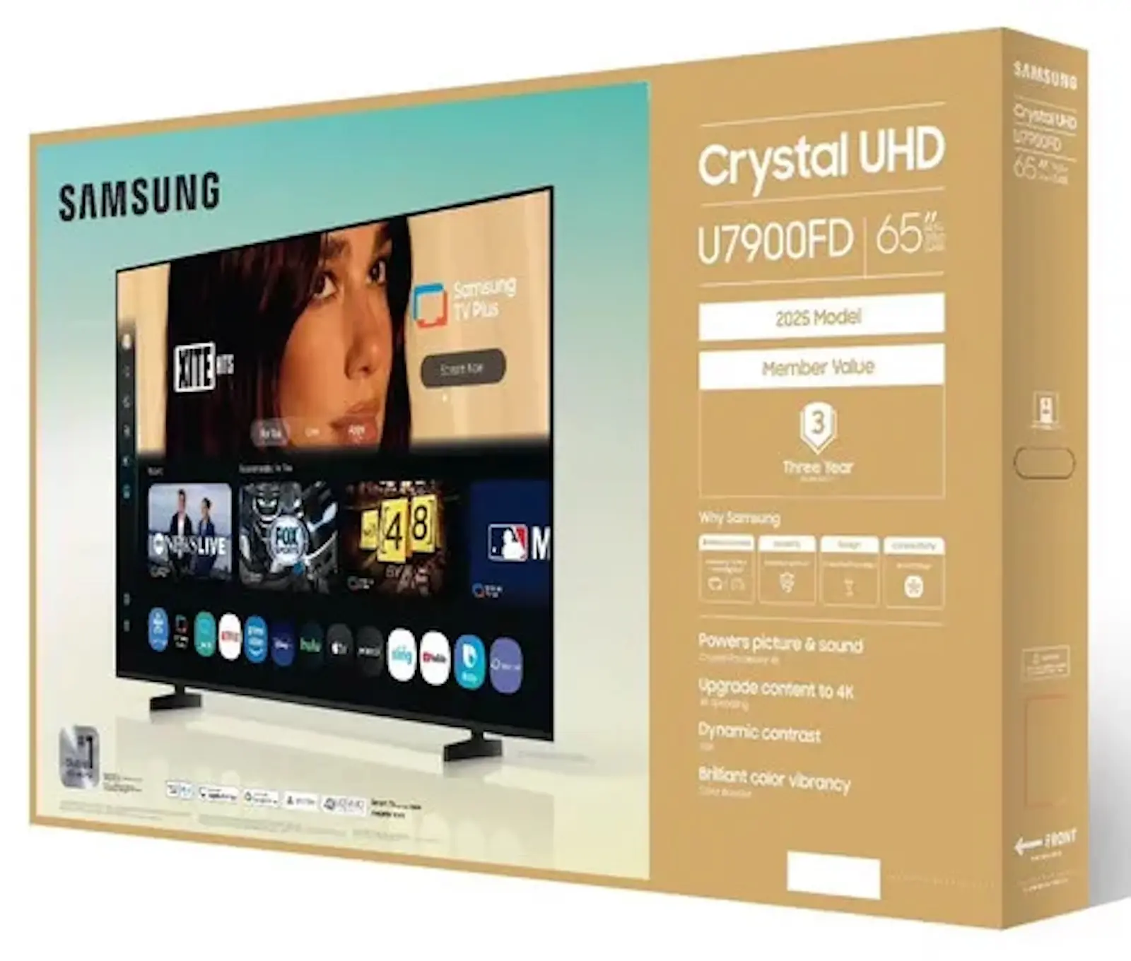 dua lipa in a promotional photo of a samsung TV box
