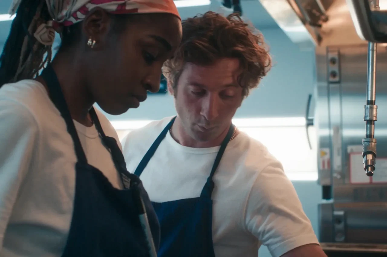 Ayo Edebiri and Jeremy Allen White in The Bear. Photo from FX/Official Website