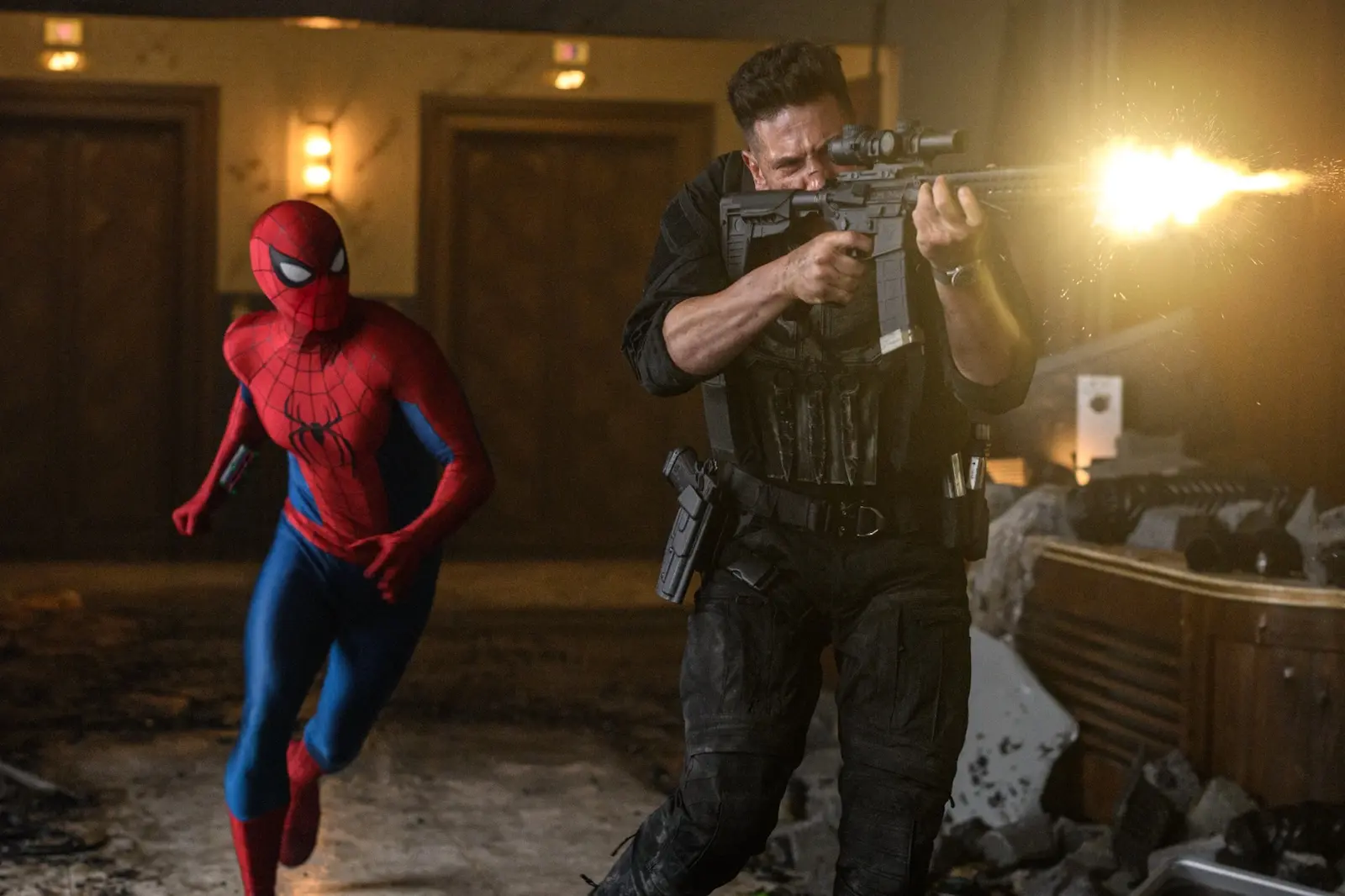 tom holland and jon bernthal in spider-man brand new day