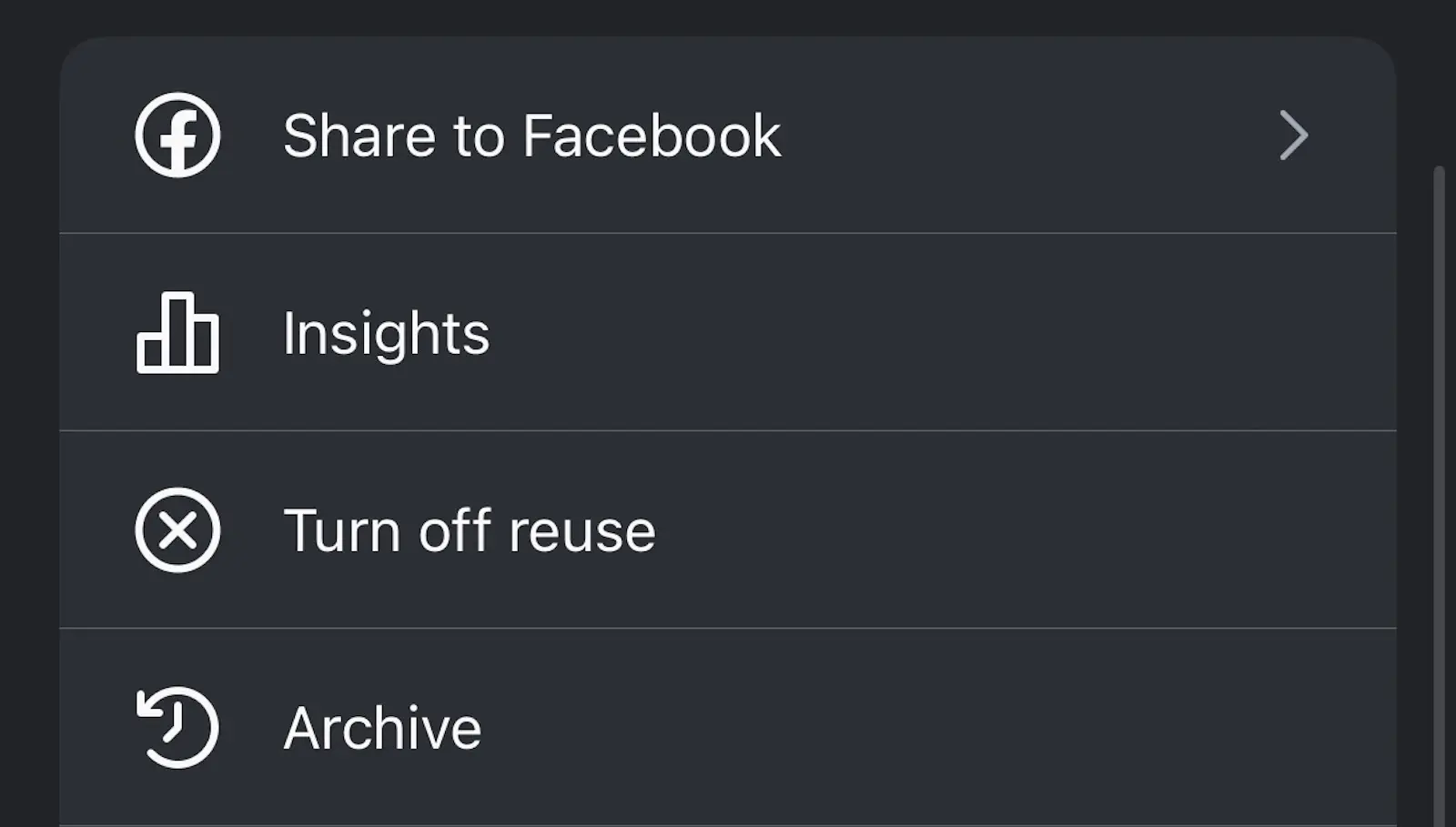 instagram turn off reuse on post or reel