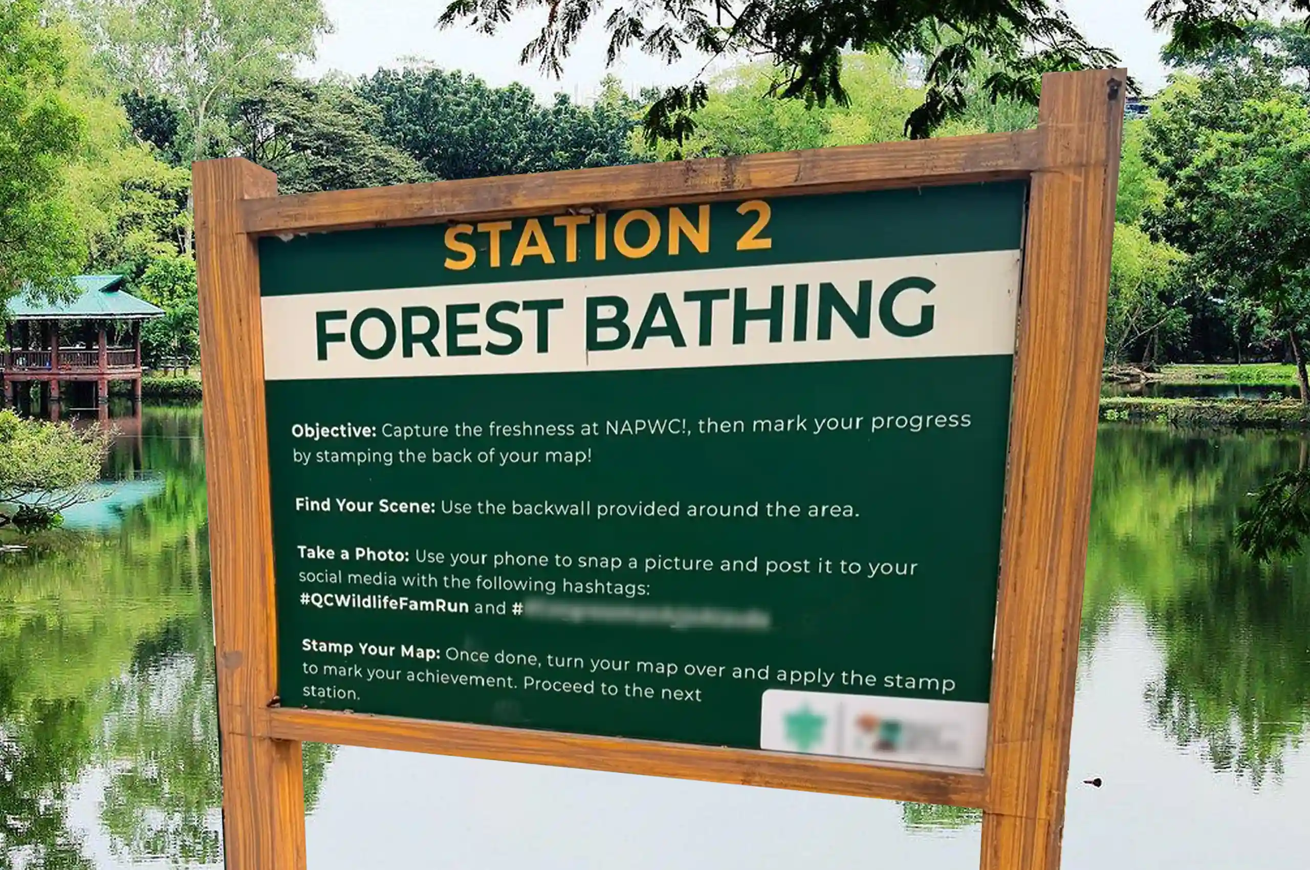 Ninoy Aquino Parks and Wildlife Center station 2 sign