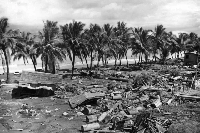 The coast of Lebak Sultan Kudarat after the tsunami of August 17 1976