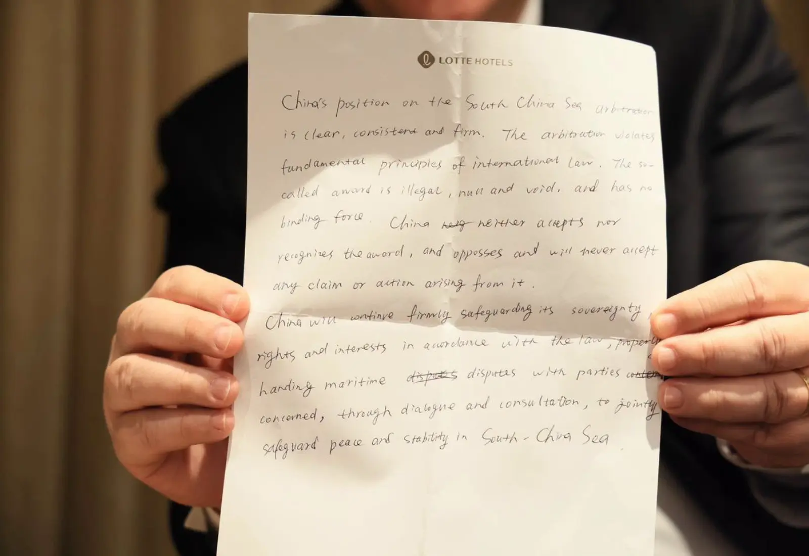 note from china