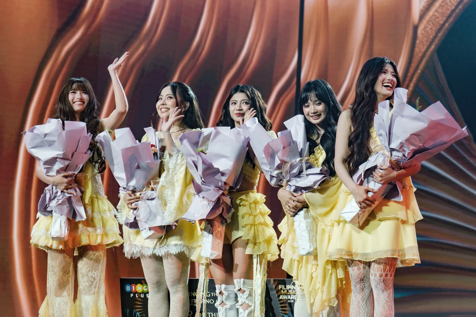 P-Pop girl group KAIA receives the Star of the Night recognition at the FMAs. Photo by Alec Ilustre